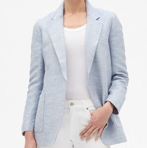 NWT Banana Republic Chambray Blue Lined Blazer Size 6P (Petite)